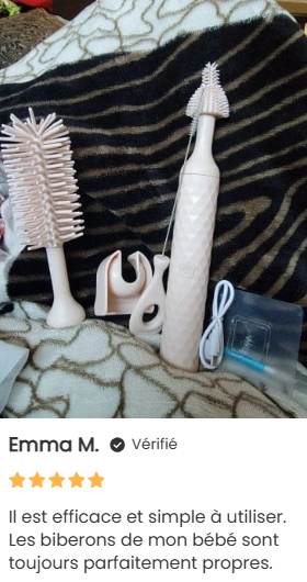 Nettoyeur électrique de Biberons, Bouteilles et Récipients pour Bébés - Éclat Pur