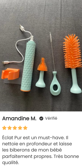 Nettoyeur électrique de Biberons, Bouteilles et Récipients pour Bébés - Éclat Pur